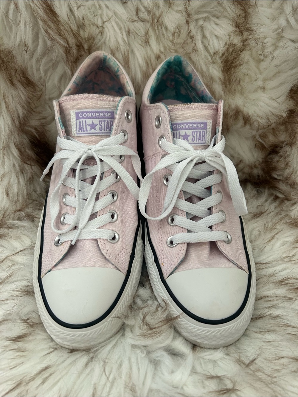 Converse Pink Low-Top Sneakers with White Trim